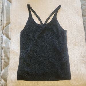 NWT Banana Republic Lurex Dark Gray Black racerback sweater tank top- Small
